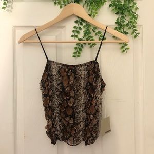 Ruffled Snake Print Cami